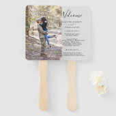 Gray Foto Classic Custom Wedding Program Fächer (Vorne und Hinten)