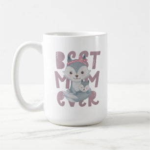 Gray Fox Mama and Cub - Beste Mama je Kaffeetasse
