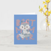 Gray Fox Mama and Cub - Beste Mama je Karte (Gelbe Blume)