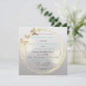 Gray Foxier Golden Bubble Wedding Verlobung Ombre Einladung (Stehend Vorderseite)