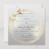 Gray Foxier Golden Bubble Wedding Verlobung Ombre Einladung (Vorderseite)