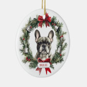 Gray French Bulldog Keramik Circle Ornament (Rechts)