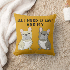 Gray French Bulldog Kissen