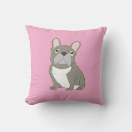 Gray French Bulldog Kissen