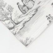 Gray French Style Toile de Jouy Romantisches Elega Fleecedecke (Ecke)