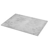 Gray Frosty Snowflake Art Glass Cutting Board Schneidebrett (Ecke)