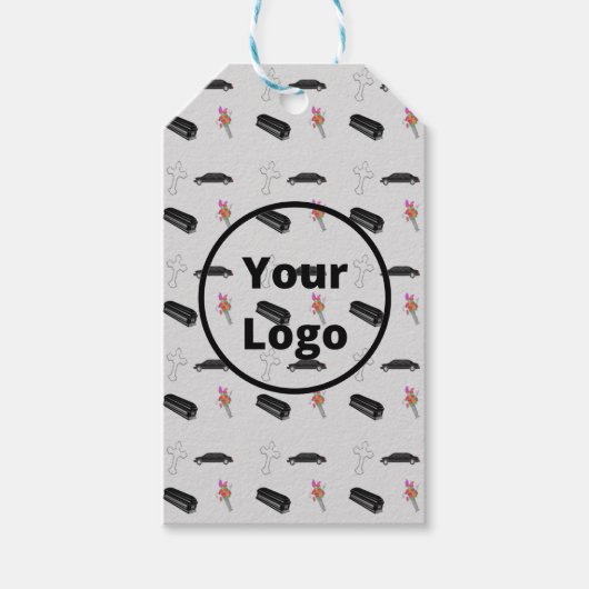 Gray funeral business pattern geschenkanhänger (Vorderseite)