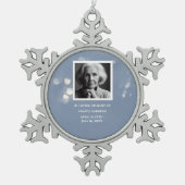 Gray Funeral Memorial Keepake Schneeflocken Zinn-Ornament (Vorderseite)