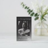Gray Funeral Memorial Prayer Photo Card Visitenkarte (Stehend Vorderseite)