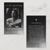 Gray Funeral Memorial Prayer Photo Card Visitenkarte (Vorne/Hinten)