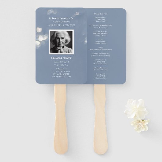 Gray Funeral Memorial Program Fächer (Vorne und Hinten)