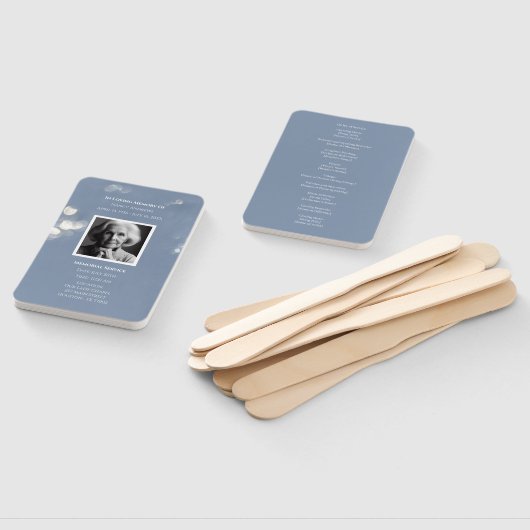 Gray Funeral Memorial Program Fächer (Non-assembled)