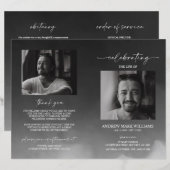 Gray Funeral Order of Service Folded Program (Vorne/Hinten)