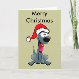 Gray Funny Dog Feiertagskarte