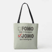 Gray Funny FOMO JOMO Karo the box Introvertieren Tasche (Rückseite)