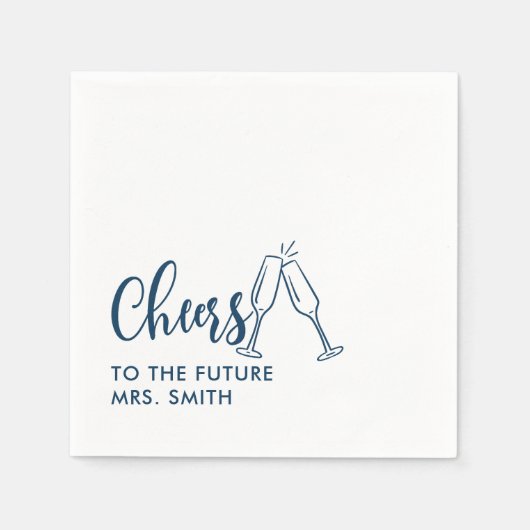 Gray Future Mrs. Modern Brautparty Serviette (Vorderseite)