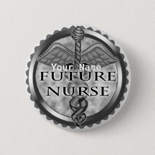 Gray Future Nurse Button