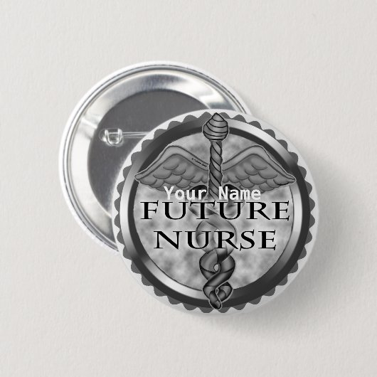 Gray Future Nurse Button (Vorne & Hinten)