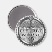 Gray Future Nurse individuelle Name Magnet (Vorderseite/Rückseite)