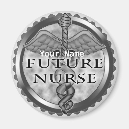 Gray Future Nurse individuelle Name Magnet (Vorne)