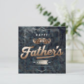 Gray Futuristic Vatertag Card Einladung (Stehend Vorderseite)