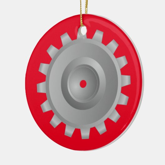 Gray Gear Keramik Ornament (Links)
