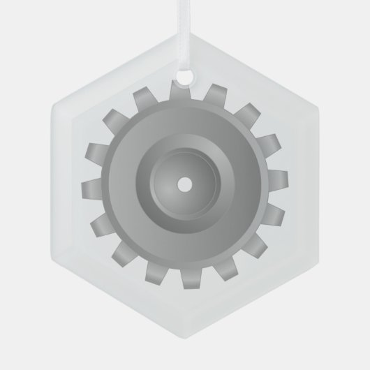 Gray Gear Ornament Aus Glas (Vorderseite)
