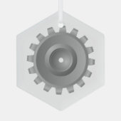 Gray Gear Ornament Aus Glas (Rückseite)