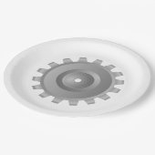 Gray Gear Pappteller (Schrägansicht)