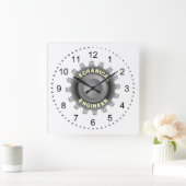 Gray Gear Quadratische Wanduhr (Zuhause)