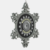Gray Gear Schneeflocken Zinn-Ornament (Links)