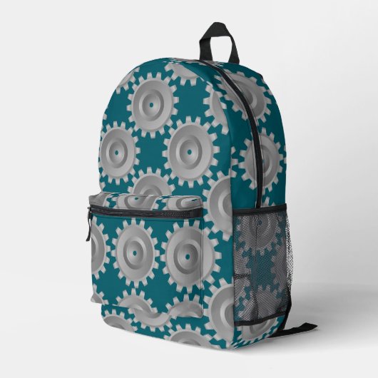 Gray Gears Bedruckter Rucksack (Rückseitige Ecke Rechts)
