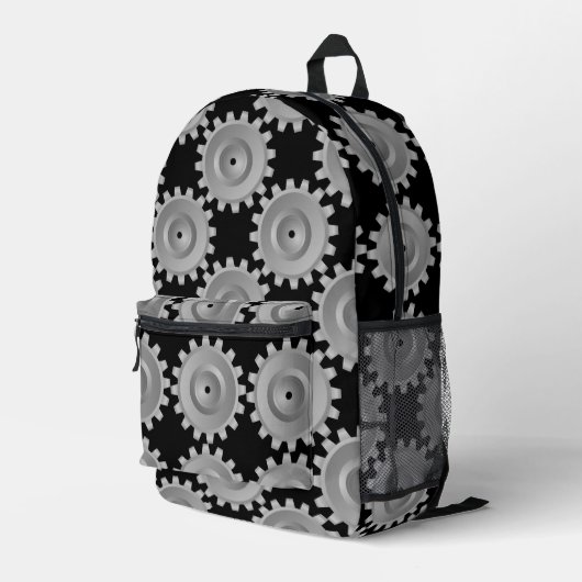 Gray Gears Bedruckter Rucksack (Rückseitige Ecke Rechts)