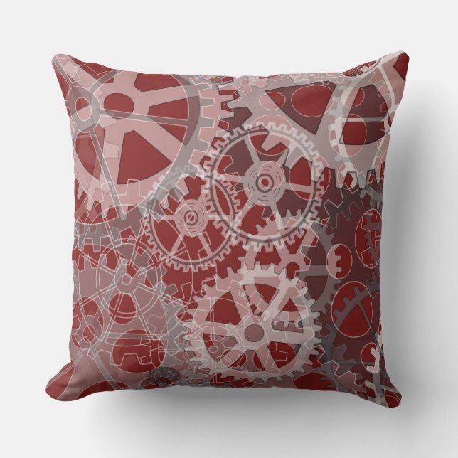 GRAY GEARS DESIGN Retro Throw Kissen (Vorderseite)