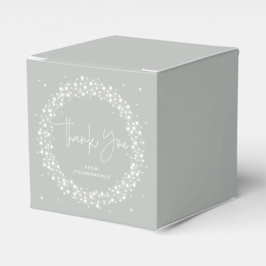 Gray-Geeen Sparkling Lights Vielen Dank Geschenkschachtel (Vorderseite)