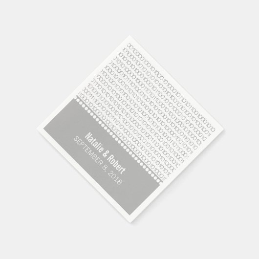 Gray Geek Chic Binary Code Paper Napkins Serviette (Ecke)