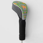 Gray Geo Floral Golf Headcover (angewinkelt)
