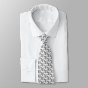 Gray Geometric 3D Look Muster Moderne Neck Tie Krawatte