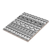 Gray Geometric Abstrakt Aztec Tribal Print Pattern Fliese (Seite)