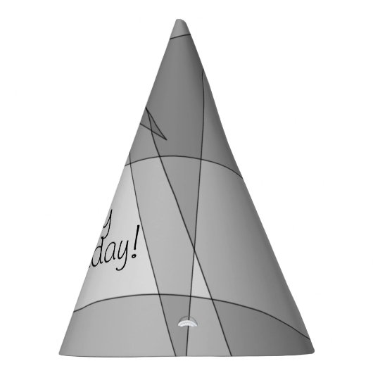 Gray Geometric Custom Partyhütchen (Rechts)