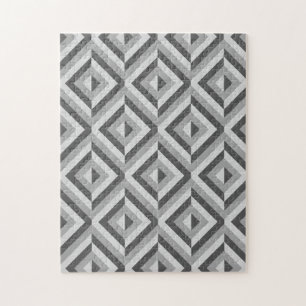 Gray Geometric Diamond Muster Frustration Puzzle