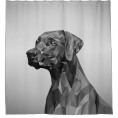 Gray Geometric Dog Duschvorhang (Vorderseite)