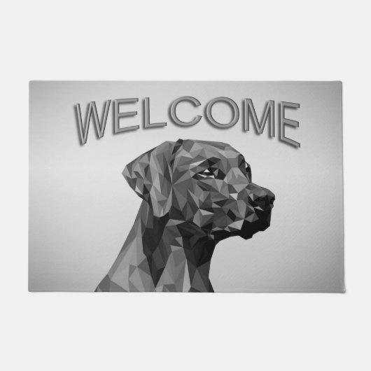 Gray Geometric Dog Fußmatte (Vorderseite)