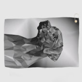 Gray Geometric Dog Golfhandtuch (Horizontal)