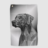Gray Geometric Dog Golfhandtuch (Vorderseite)