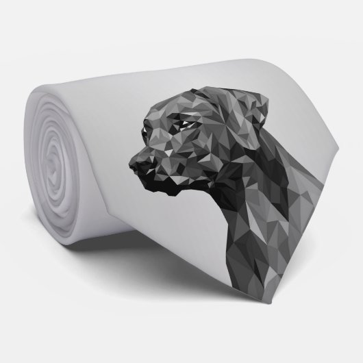 Gray Geometric Dog Krawatte (Gerollt)