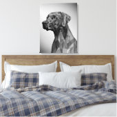 Gray Geometric Dog Leinwanddruck (Insitu (Schlafzimmer))