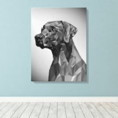 Gray Geometric Dog Leinwanddruck (Insitu (Holzboden))
