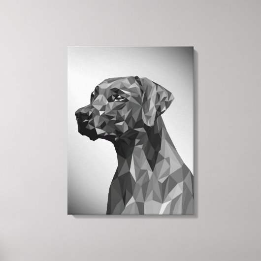 Gray Geometric Dog Leinwanddruck (Vorderseite)