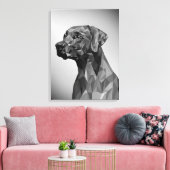 Gray Geometric Dog Leinwanddruck (Insitu (Wohnzimmer))